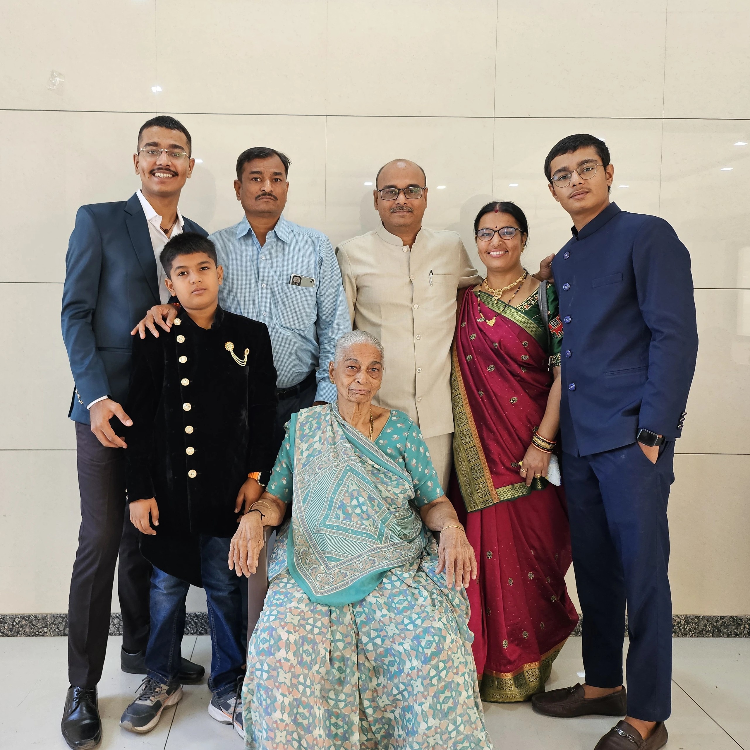 Amit with his family — three generations together
